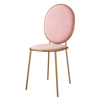 Мобильный Современный обеденный стул Обеденные стулья из кованого железа Бытовой стул для макияжа Легкий стул роскошного дизайна Мебель для туалетного столика WH