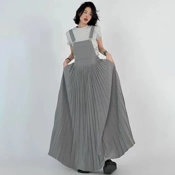 Модное винтажное сексуальное платье Макси Y2k, женская одежда для девочек, повседневное платье на подтяжках, женские длинные платья в японском стиле.