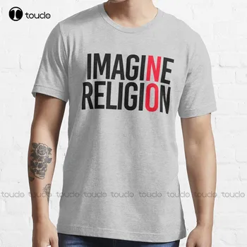 Модные женские футболки Imagine No Religion, высококачественные Милые Элегантные Футболки из милого мультфильма Каваи, Новые хлопковые футболки из милого хлопка