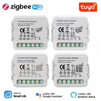 Модуль переключателя Tuya Smart Wifi/ZigBee Smart Home DIY Breaker 1 2 3 4 Банды Поддерживает Двустороннее Управление Работает с Alexa Google Home