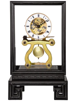 Морские часы Креативная гостиная Механические часы Коллекция настольных украшений Часы в виде Кузнечика Настольные часы из черного дерева