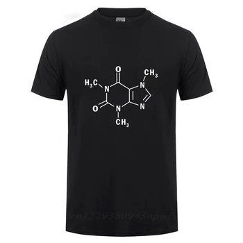 Мужская летняя хлопковая футболка с коротким рукавом Sheldon Caffeine Molecular Formula Science Chemistry