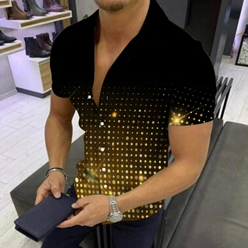 Мужская рубашка, Летняя гавайская футболка с коротким рукавом, Элегантная мужская дизайнерская одежда, повседневная блузка, роскошная пляжная рубашка оверсайз 2023