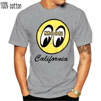 Мужская футболка с логотипом Mooneyes Moon Equipped California Script из белого хлопка TM141WH с экологическим принтом