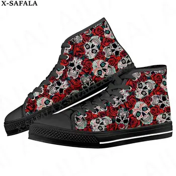 Мужские Вулканизированные Кроссовки Suger Skull Trippy, Парусиновая обувь с высоким берцем, Классический Брендовый дизайн, Мужская обувь на плоской подошве, Обувь на шнуровке-3