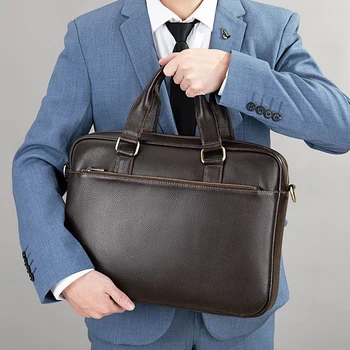  Мужские Портфели, мужские сумки из натуральной кожи, Адвокатская / офисная сумка для Мужчин, Сумка для ноутбука, Кожаные портфели, сумка для документов