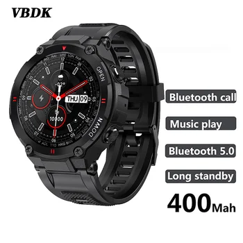 Мужские смарт-часы VBDK K22 с большой батареей емкостью 400 мАч, воспроизведение музыки, фитнес-трекер, Bluetooth-вызов, спортивные умные часы 2021, Мониторинг здоровья