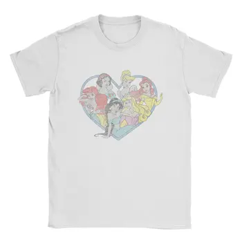 Мужские футболки Disney Princess, Забавная футболка в виде сердца на День Святого Валентина, футболки с коротким рукавом, хлопковая праздничная одежда