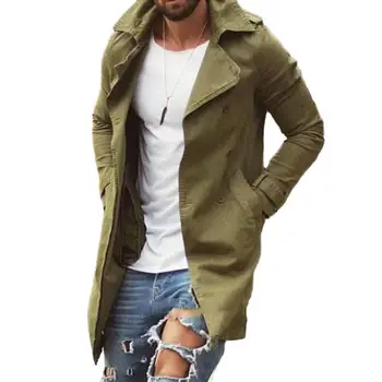 Мужской пиджак Приталенный, средней длины, с карманами на лацканах, пальто с длинным рукавом jaqueta masculina