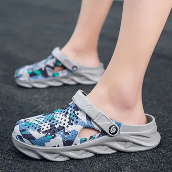 Мягкие мужские тапочки 2023 Летняя обувь для мужчин, уличные морские пляжные сандалии, противоскользящие спортивные мужские тапочки на платформе Homme