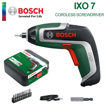 Набор Аккумуляторных Электрических Отверток Bosch IXO7, USB Перезаряжаемые Литий-ионные Электроинструменты, Магнитные Сверла, Быстрая Замена, Мультиинструмент