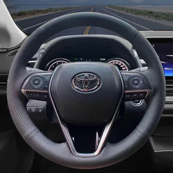 Накладка на руль автомобиля из искусственной кожи для Toyota Highlander 2014 - 2019 Sienna 2015 Автомобильные аксессуары, Интерьер авто