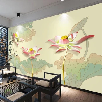 настенная роспись wellyu на заказ, новая китайская красивая ручная роспись, ручка lotus, трехмерный фон для стен