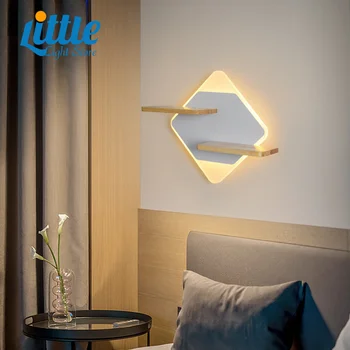 Настенный светильник Nordic LED Storage Light с выключателем и USB-портом для зарядки Внутреннее освещение для прикроватной тумбочки в гостиной Декоративное освещение