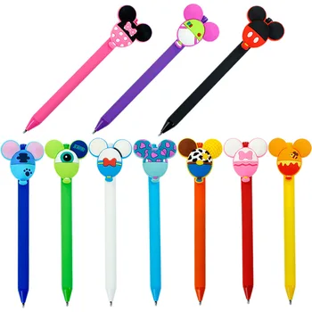 Нейтральная ручка с мультяшным персонажем версии Disney Q 0,5 мм, Черная строчка, Monsters Inc, Фигурка Микки Мауса, Винни-Пуха, Ручка в подарок