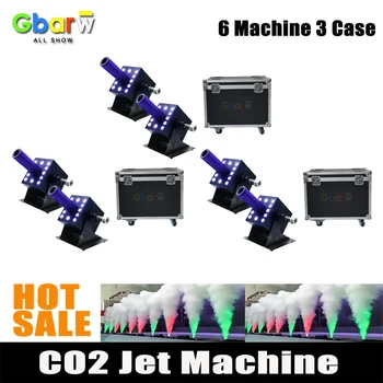 Нет налога 6 машин 3 Flycase 12 LED Co2 Jet Machine Pro Jet Canon Stage Effect 12x3 Вт RGB CO2 Jet Machine Дымовая Машина для бара
