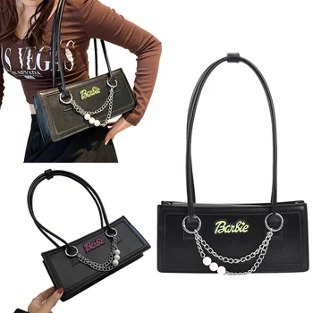 Нишевая сумочка в стиле Барби с надписью Spice Girl, женская популярная сумка на одно плечо подмышкой, Квадратные сумки для девочек Y2K, сумка для покупок