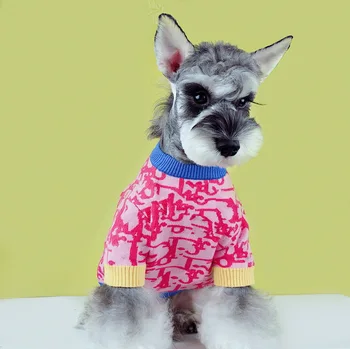 Новая модная брендовая одежда для домашних животных, собак, кошек, шнауцеров, тедди-корги, осенне-зимний свитер для щенков, свитер
