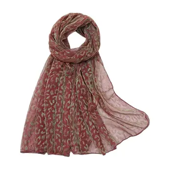 Новейший шарф-хиджаб с леопардовым принтом, мерцающий блеск, женский мусульманский платок, обертывания, модная повязка на голову, вуаль, платки, тюрбан, 1 шт. в розницу