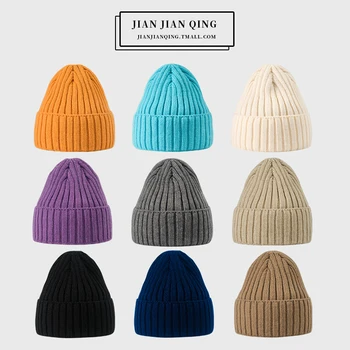 Новинка 2022 года для женщин осенью и зимой, утолщенная теплая шерстяная шапка, модная корейская версия, простое лицо, холодная шапка, пуловер