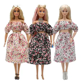Новое платье для кукол с пышными рукавами в виде цветка 30 см 1/6, платье с пышными рукавами, аксессуары для повседневной носки, одежда для куклы Барби