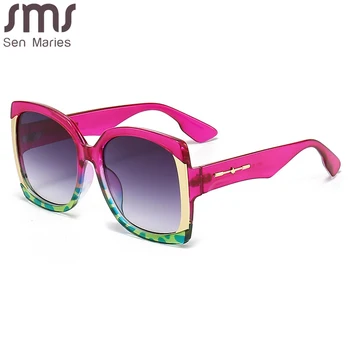Новые квадратные солнцезащитные очки большого размера для женщин и мужчин, модные солнцезащитные очки с градиентными линзами в стиле панк, женские Брендовые дизайнерские очки оттенков
