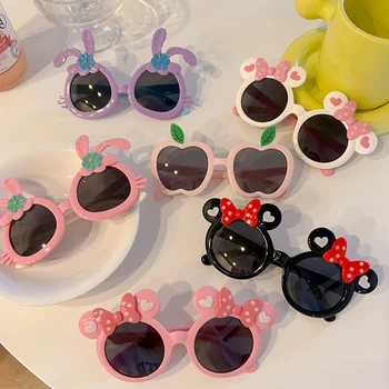 Новые солнцезащитные очки для девочек с милым рисунком UV400 Для мальчиков Детские Цвета Солнцезащитные очки для защиты от солнца на открытом воздухе Детские Спортивные Оттенки Очки для детей