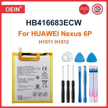 Новый Высококачественный Аккумулятор HB416683ECW 3550mAh Для Huawei Nexus 6P A1 A2 H1511 H1512 + Инструменты