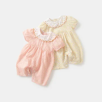 Новый Детский комбинезон для новорожденных, комбинезон с короткими рукавами, одежда для укутывания младенцев, комбинезон для маленьких девочек, комбинезон