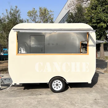 Новый дизайн Уличного мобильного бара Тележка для мороженого Airstream Food Truck Полностью Оборудованный мобильный торговый автомобиль с прицепом для продуктов питания
