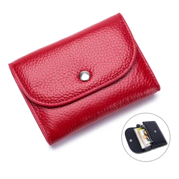 Новый женский короткий модный мини-кошелек из натуральной кожи с карманом для монет на молнии, держателем кредитной карты, портмоне для монет