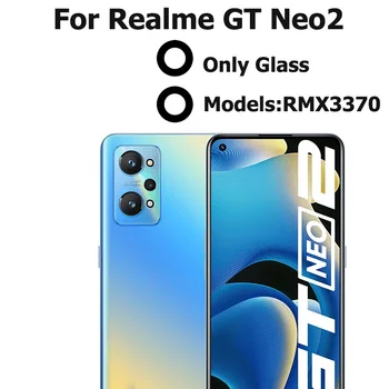 Новый оригинальный стеклянный объектив камеры для Realme GT Neo2 RMX3370 Задняя крышка стеклянного объектива камеры заднего вида с заменой клейкой наклейки