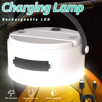 Новый уличный светодиодный фонарь для кемпинга Type-C, перезаряжаемый фонарь для кемпинга с магнитным осветительным прибором, Переносное аварийное освещение