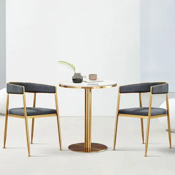 Обеденные стулья Nodic золото, Роскошная мебель для гостиной, кресло со спинкой, Минималистичная Современная домашняя кухонная мебель, обеденный стул