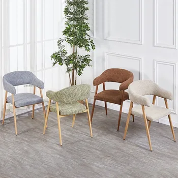 Обеденные стулья из Скандинавской ткани Креативный Американский Современный обеденный стул с непринужденной спинкой Простая мебель для переговоров Sillas Comedor