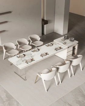 Обеденный стол из акриловой каменной плиты двойного назначения, современный простой светильник, роскошный дизайнерский креативный чайный столик, электрический обеденный стол