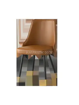 Обеденный стул Бытовой Современный минималистичный Ресторанный стул Со спинкой для отдыха Кованое Кресло для кафе Nordic Light Luxury Hotel