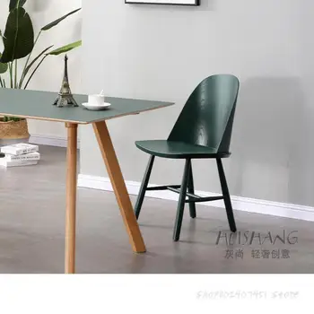 Обеденный стул из массива дерева в скандинавском стиле, простая дизайнерская домашняя спинка, креативная гостиная, магазин чая с молоком, ресторан, кофейный стул с мягкой сумкой