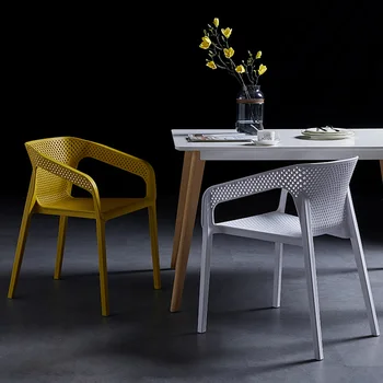 Обеденный стул из скандинавского пластика, Желтое кресло, современные Уличные Эргономичные стулья для гостиной, столовые наборы Party Sillas Comedor
