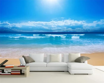 обои на заказ beibehang 3d фотообои для гостиной спальни океан небо океан фон для настенной росписи papel de parede