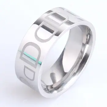 обручальные кольца 8 мм серебристого цвета с буквой D из нержавеющей стали 316L обручальные кольца для женщин и мужчин оптом