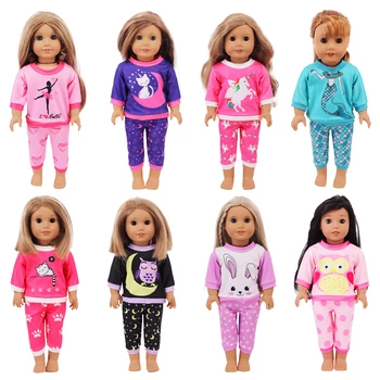 Одежда для куклы-американки 18 дюймов 43 см, детская игрушка, сменная повседневная пижама, одежда для куклы Евы