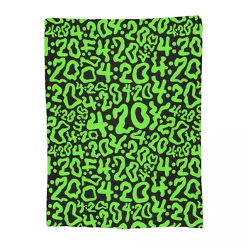 Одеяла из каннабиса с надписью Weed 420, Флисовый Текстильный декор, Уютное Теплое одеяло для кровати, Офисное Плюшевое Тонкое одеяло