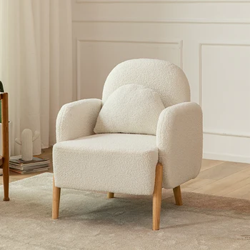 Одноместный диван модный дизайн из овечьей шерсти Кресло с эргономичными мягкими сиденьями Современная мебель спальня небольшой диван стулья для гостиной