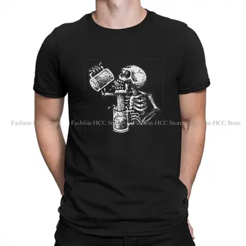 Оригинальные футболки Beers Crewneck Drunk skull Персонализируют мужскую футболку, хипстерскую одежду 6XL
