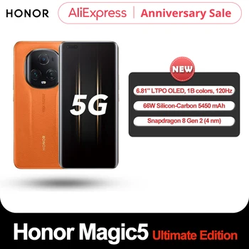 Оригинальный смартфон Honor Magic5 Ultimate 5G Snapdragon 8 Gen 2 66 Вт 5450 мАч MagicOS 7,1 6,81 