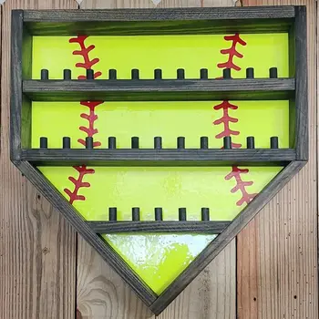 Персонализированная подставка для бейсбола и софтбола, деревянная витрина, подставка для дисплея
