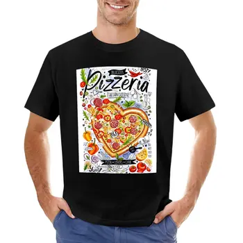 Плакат с едой, пиццей, фаст-фудом, любовью, футболка с изображением сердца пиццы, тренировочные футболки с аниме для мужчин