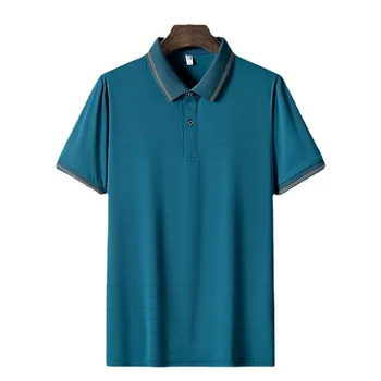 Повседневная летняя однотонная рубашка поло зеленого цвета с коротким рукавом 2023 года, брендовая модная одежда для мужчин размера оверсайз 4XL