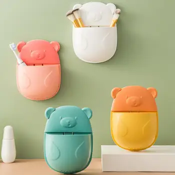 Полка для хранения Очаровательной многоразовой формы мультяшного Медведя Настенный ящик для хранения в ванной комнате большой емкости Предметы домашнего обихода 
